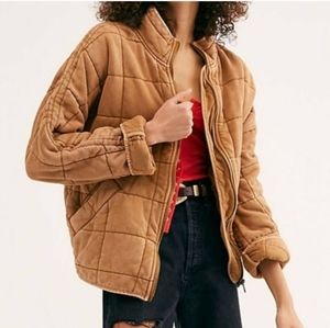 Free People Dolman Quilted Jacket size Large Teracot Color